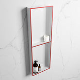 MONDIAZ EASY Nis 149,5x29,5cm in solid surface kleur Fire | Talc. 2 vakken geschikt voor in- of opbouw